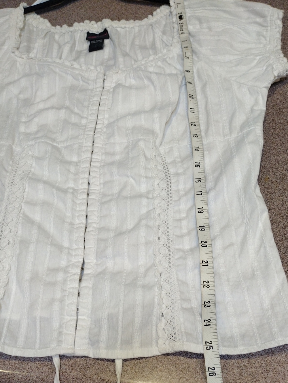 Vtg 🦄 Torrid White Lace Corset Back Top W/ Sweetheart Neck - Picture 14 of 15